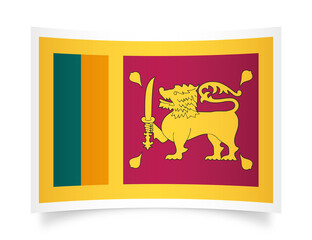 Sri Lanka paper flag 3d illustration. Paper flag of Sri Lanka transparent png