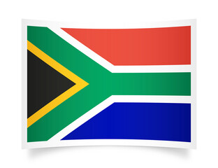 South Africa paper flag 3d illustration. Paper flag of South Africa transparent png