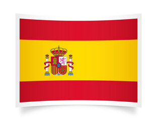 Fototapeta premium Spain paper flag 3d illustration. Paper flag of Spain transparent png