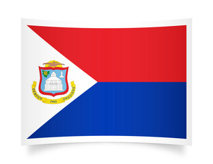 Sint Maarten paper flag 3d illustration. Paper flag of Sint Maarten transparent png