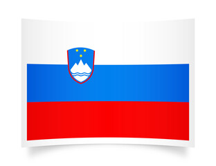 Slovenia paper flag 3d illustration. Paper flag of Slovenia transparent png