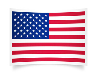 USA paper flag 3d illustration. Paper flag of united states of america transparent png