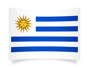 Obraz premium Uruguay paper flag 3d illustration. Paper flag of Uruguay transparent png
