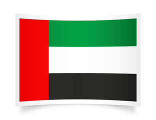 UAE paper flag 3d illustration. Paper flag of United Arab Emirates transparent png