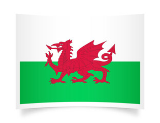 Wales paper flag 3d illustration. Paper flag of Wales transparent png