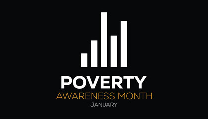 Vector illustration on the theme of Poverty Awareness Month observed each year during January. banner, Holiday, poster, card and background design.