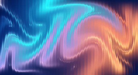Obraz premium Abstract flowing waves of vibrant neon light in blue pink and orange colors creating a futuristic background