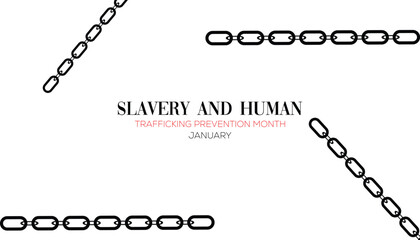 Slavery and Human Trafficking Prevention Month observed each year during January. People Awareness  concept . Vector template for banner, greeting card, poster with background.