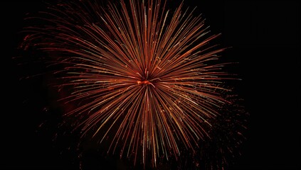 Obraz premium Fireworks bursting in the night sky, festive celebration backdrop, New Year