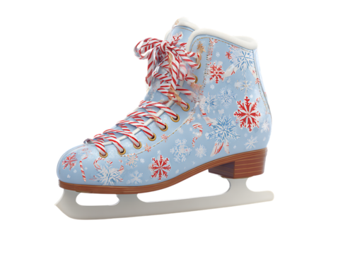 Dancing Ice Skate Surrounded By Magical Winter Snowflakes