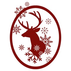 This Christmas fabric pattern features a wide reindeer design in classic red and white tones, adding a soft and festive touch to the image. Perfect for holiday textiles, decorations, and seasonal fas