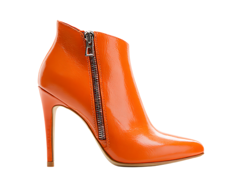 Elegant Orange Winter Party High Heel Ankle Shoes Zipper