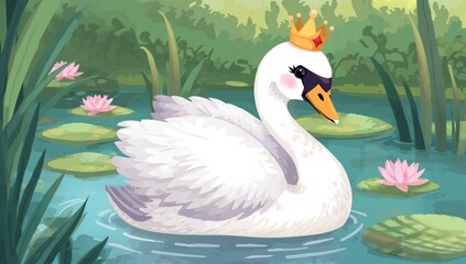 Obraz premium Concept of a Royal Swan