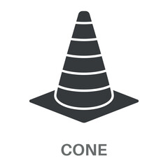 Cone Simple Style Glyph Design Vector 