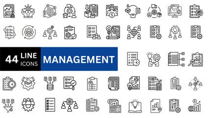 Management line icons set. Management icon collection. Vector illustrator