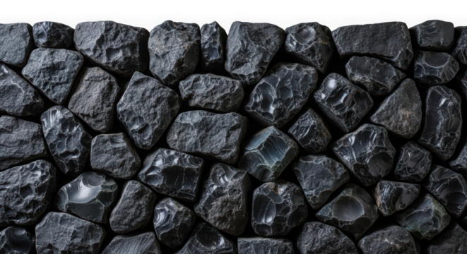 Rough and smooth black natural irregular volcanic rocks background