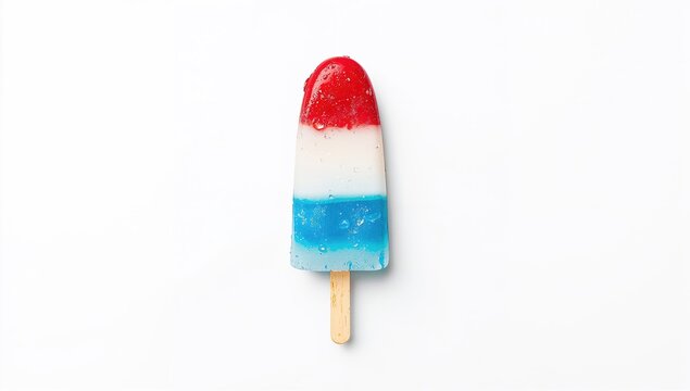 Icon for July 4th, a rocket-shaped popsicle, festive treat, Independence Day