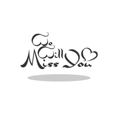 Naklejka premium We will miss you letter logo with shadow