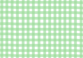 水彩　背景素材　ギンガムチェック　壁紙　グリーン