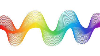 Mesmerizing colorful sinuous line representing a spectrum of vibrant frequencies, ideal for digital art and graphic design