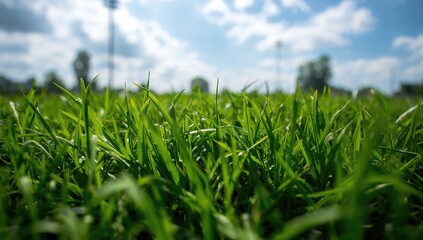 Fototapeta premium Abstract green grass surface texture, suitable for layout design