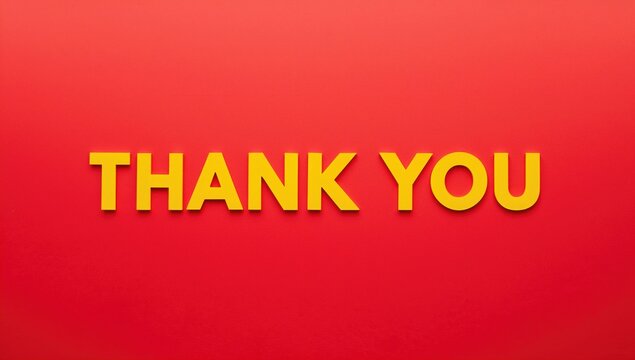 Gratitude message displayed in yellow text on a crimson backdrop