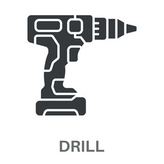 Drill Simple Style Glyph Design Vector 