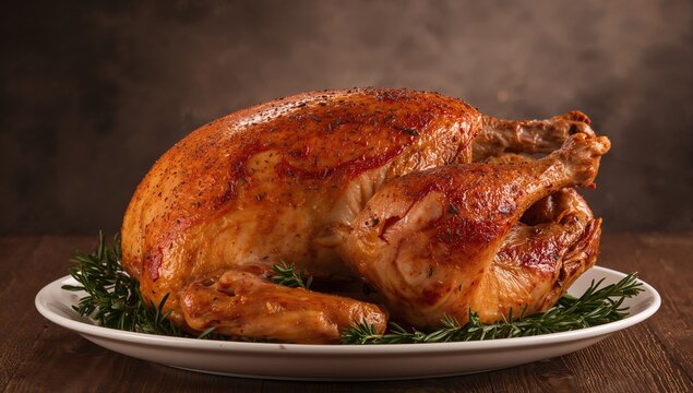 Whole roast chicken with crispy skin and juicy meat, a protein-rich meal for gatherings