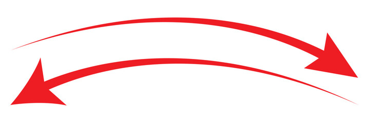 Long Red Curved arrow icon vector. Red long arrow vector. flat style Arrow symbol of an arrow on a white background EPS10