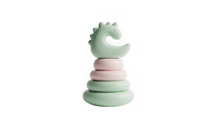 Soft pastel dinosaur stacking toy for baby's early development