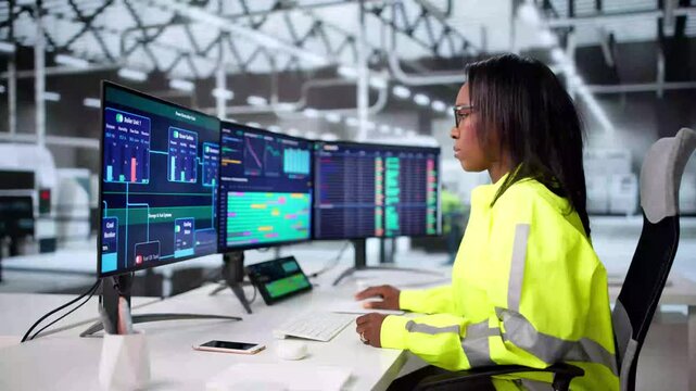 Modern SCADA Room For Industry Automation
