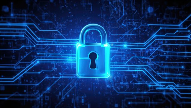 Padlock with Keyhole icon in personal data security, illustrates information privacy theme, cyber security awareness - Powered by Adobe