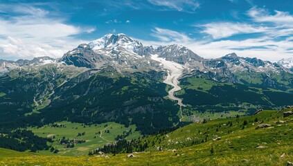 Alpine Mountain Peaks Tower Above