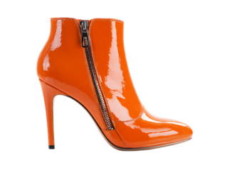 Orange Elegant Party Winter High Heel Ankle Shoes Zipper