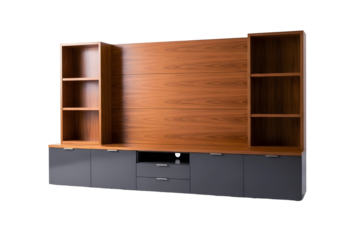 Modern entertainment center isolated on transparent background