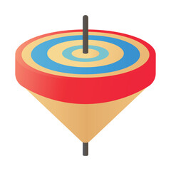 Traditional Japanese Koma Spinning Top &ndash; Colorful New Year Toy Illustration