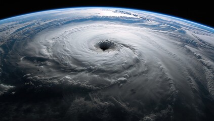 Satellite view of Hurricane Milton with digital enhancements by space agency