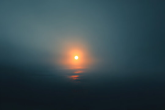glowing orb floating in vast misty space with warm light breaking through shadows symbolizing fragile hope