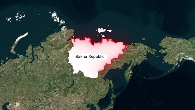 Sakha Republic Map Geography Travel Exploration Continent Visual Geographic Overview Cartography Destination Arctic