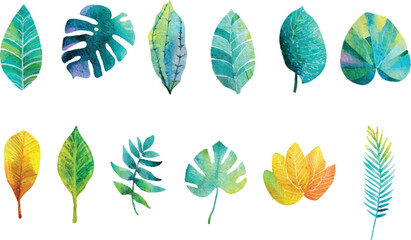 set of four leaves