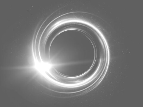 bright ring of light on a gray background, abstract cosmic energy, a science fiction space background design. Light PNG overlay