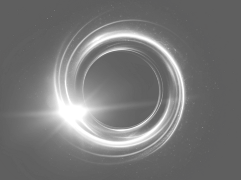 bright ring of light on a gray background, abstract cosmic energy, a science fiction space background design. Light PNG overlay