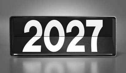 2027 - table calendar - 3D illustration