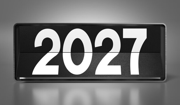 2027 - table calendar - 3D illustration