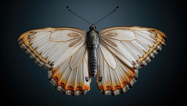 Jawelled Nawab butterfly in white hues, showcasing its beauty and unique color patterns, highlighting the delicate nature of butterflies