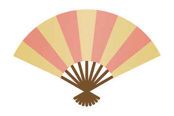 Red and Gold Japanese Fan &ndash; Traditional Decorative Illustration