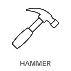 Hammer Simple Style Glyph Design Vector 