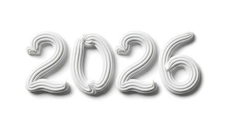 Crisp white 2026 numbers, symbolizing a fresh start and future possibilities.