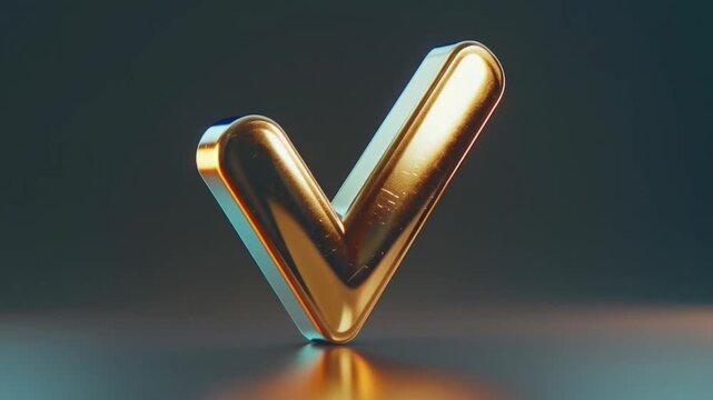 Video A golden v-shaped object placed on a table, ideal for use in editorial or commercial settings where a touch of luxury is needed