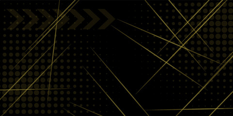 Abstract black with gold lines, triangles background modern design. Vector illustration EPS 10.